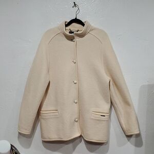 Vintage Geiger Australia Wool Sweater Jacket in Cream Size 44 or L